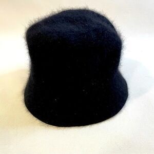 Wool Angora blend black bowler hat